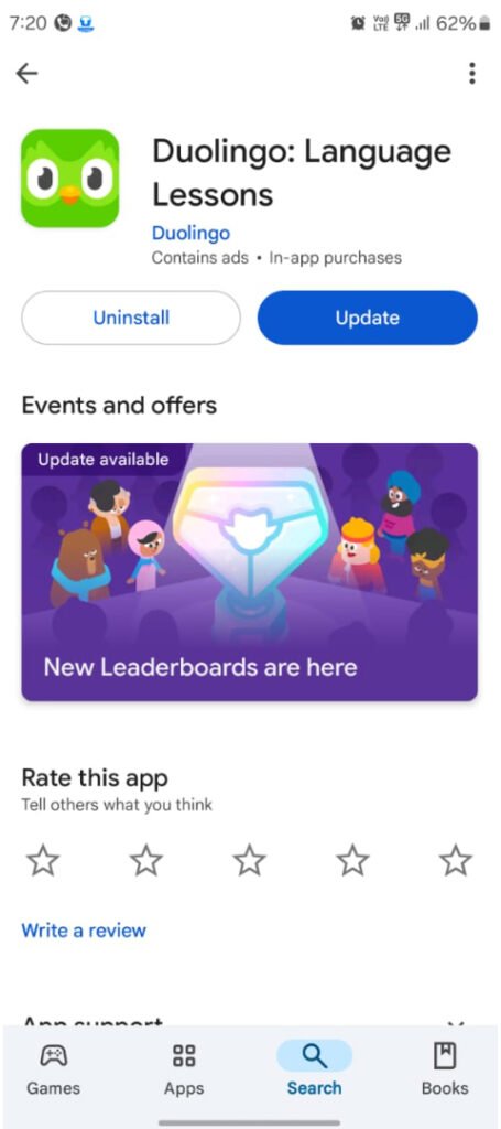 Update Duolingo App